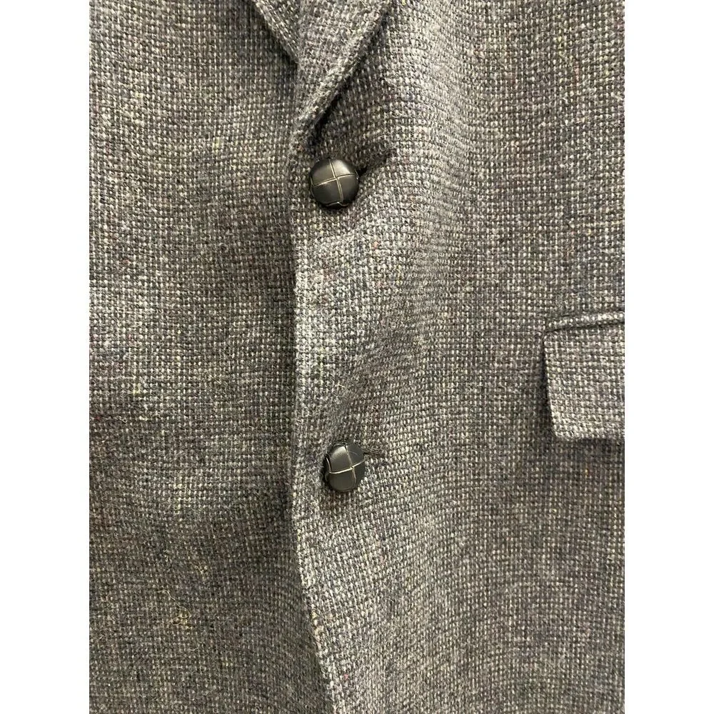 Vintage Pioneer Wear Western Sport coat Jacket Grey Elbow Patches 44L Wool Blend